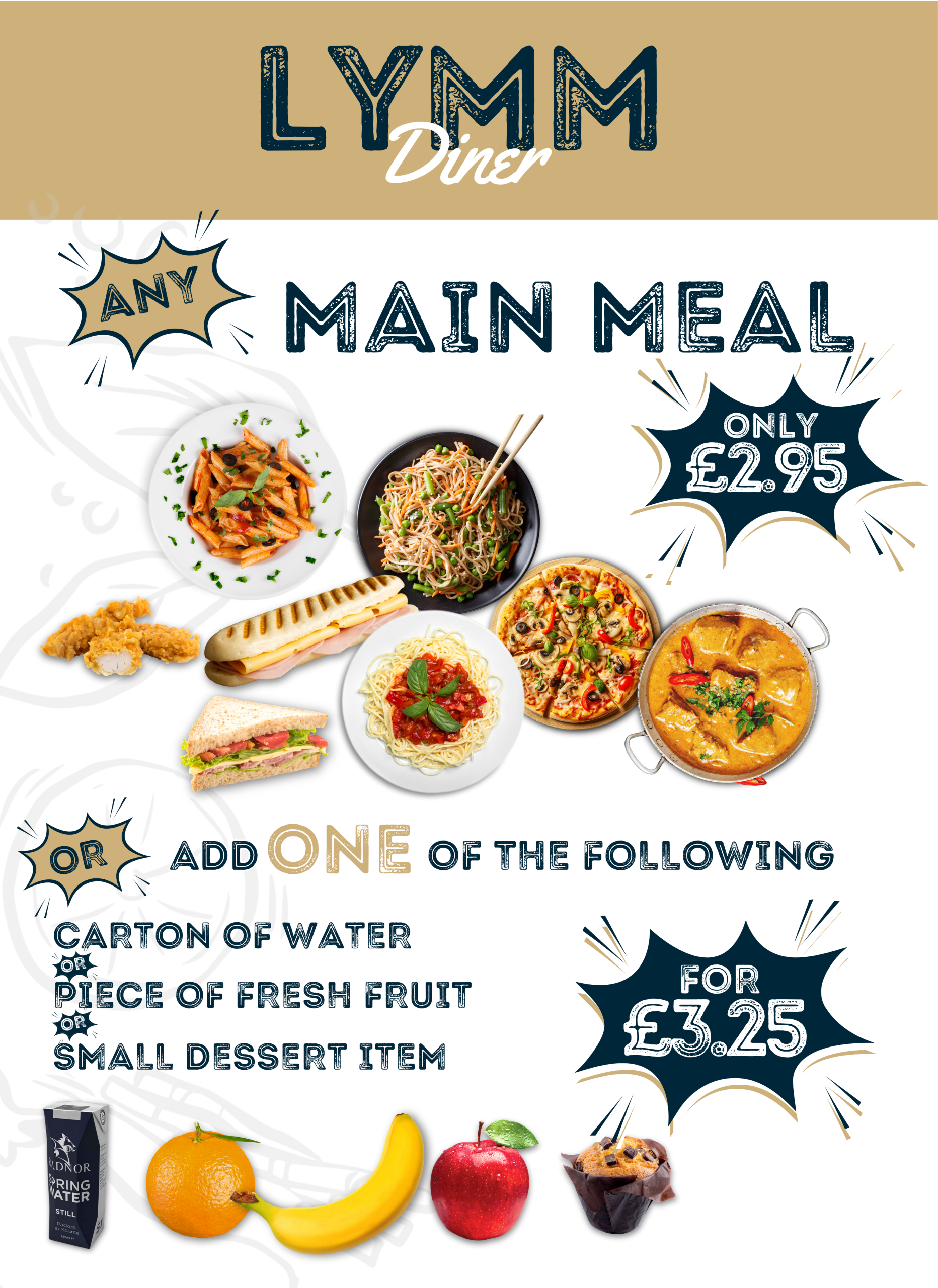 NEW January 2026 Lymm Diner - Meal Deal LARGE POSTER (1)